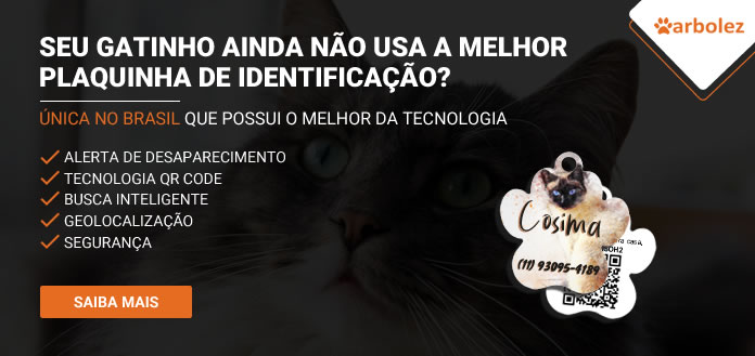 Plaquinha de identificação para cães e gatos com QR code e geolocalização